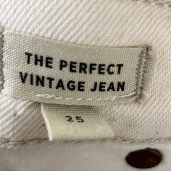 Madewell The Perfect Vintage Jean in Vintage Canvas Wash Size 25 Cream High Rise - Picture 9 of 14